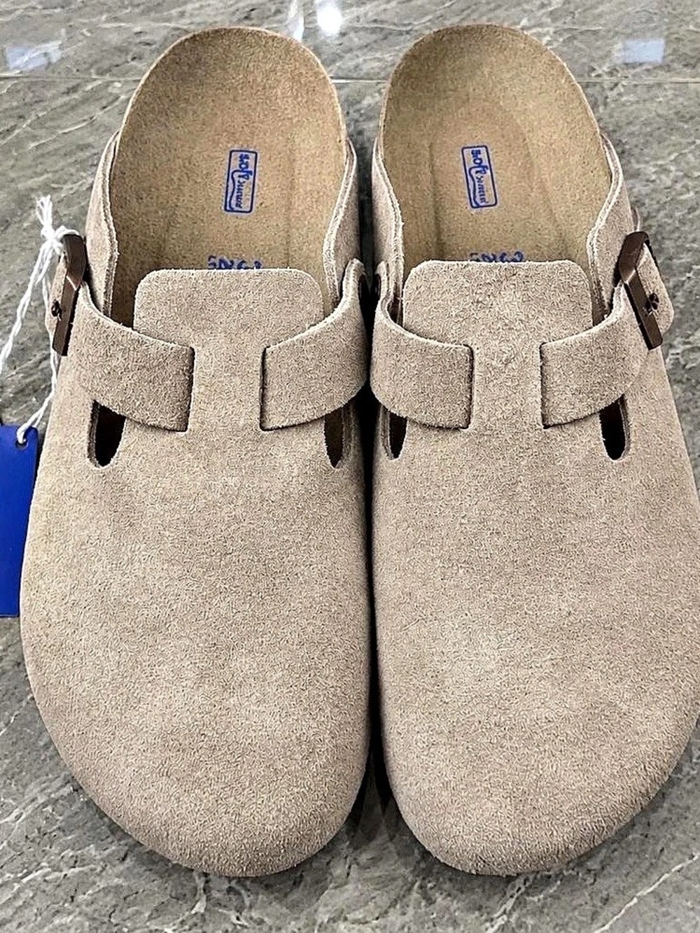 Birkenstock Boston Soft Footbed Clog Suede Tan